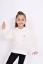 Girl's Relax Fit Crew Neck Lightweight Drop Shoulder Embroidered Printed Sweatshirt - 2 Yarns - 5