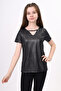 Girl's Glittery V-Neck Short Sleeve T-Shirt - 2
