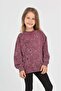 Girl's Relax Fit Crew Neck Drop Shoulder Printed Slit Sweatshirt - 2 Yarns - 2