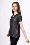 Girl's Glittery V-Neck Short Sleeve T-Shirt - 3
