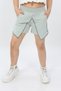 Girl's Printed Asymmetrical Shorts with Ribbed Waist and Pockets