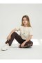 Girls 2 Pc Set Los Angeles Print T-Shirt & Wide-Leg Pants Set – Beige & Brown - 2