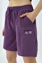 Girl's Printed Basic Shorts with Elastic Waist - Pocket Detail - 2