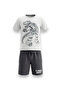 Boys Dinosaur Graphic T-Shirt & Black Shorts Set - 2