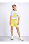 Girls 2 Pc Set Lemon Print Sequin Top & Shorts Set – White & Yellow - 3