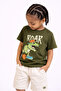 Boys Roar Dino T-Shirt & Cream Shorts Set (Relaxed Fit) - 3