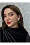 Sawarovski Stone Diamont Shuttle Earrings Gold Plated - 4
