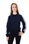 Girl's Relax Fit High Neck Sweatshirt with Low Shoulder Sleeve Trim - 2 Thread Count