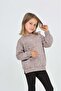 Girl's Relax Fit Crew Neck Drop Shoulder Printed Slit Sweatshirt - 2 Yarns - 2
