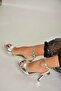 Y997264609 Silver Thin Heeled Women's Shoes - 3