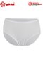 3585 Premium Women's Plus Size White 100% Cotton Striped High Waist Bato Panties 1 Piece - 3