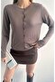 Combined Lace Jacket with Inner Straps Viscose Knitwear Cardigan - 4