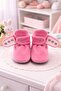 Organic Cotton Lined, Baby First Step Shoes, Non-Slip Sole, Baby Slippers, Pink Booties - 3