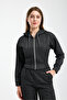 Women's Silvery Glitter Fabric Top Zipper Tracksuit - 3