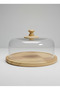 Wooden Cake Tray with Acrylic Dome 24cm, Dessert Stand Serving Platter,BB4187 - 3