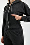 Women's Silvery Glitter Fabric Top Zipper Tracksuit - 5