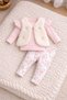 Plush Vest, Sleeve Ruffle Detail, Baby Girl 3-Piece Set - 4