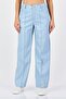 Women Regular Fit Solid Straight Leg Pants, Ice Blue