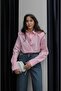 Pink Padded Shoulders Poplin Shirt