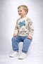 Baby Boy Airplane Embroidered Top and Bottom Set 2 Thread Non-Embroidered Seasonal Tracksuit Set 3-12 Months - 2