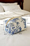 French Toile Pattern Quilted Makeup Bag – Zippered, for Daily and Travel Use - 4