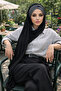 شال أسود رمادي ملتوي جاهز