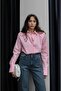 Pink Padded Shoulders Poplin Shirt - 3