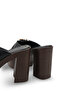 Galivena Black Women's Buckle Detailed Double Cross Strap Stylish Comfortable Casual Platform High Thick Heeled Slippers - 5