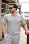Men's Bürümcük Gray T-Shirt and Loose Shorts Summer Two-Piece Set - 3