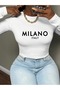 Women's Milano Printed Crew Neck Bodysuit