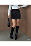 Women's Mini Length Black Suede Skirt