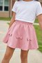 Girl's Ribbon Detailed Pink Double Fabric Skirt April 23 October 29 Show Skirt