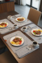 Gray 12-Piece 4-Person Stylish Design American Food Serving Plate Presentation & Serving Set - 4