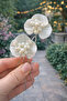 Ceramic Flower Patterned Pearl Bridal Hair Accessory Promise, Engagement, Wedding Bun Hairpin 2 Pieces - 4