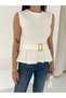 Women's Belt Detailed Flounce Blouse - 3