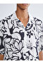 Vizyon New Season Regular Fit Resort Collar Short Sleeve Patterned Viscose Men's Shirt - 3