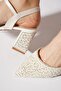 Mekiras Back Strap Heel Stone Women's Evening Dress Heeled Shoes Skin - 4