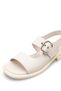 Galivella White Women's Genuine Leather Strappy Buckle Detailed Daily Comfortable Sole Stylish Sandals - 8