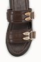 Luna Sola Women's Double Buckle Slippers 00120415 Brown - 3