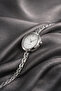 Prodas Silver Minimal White Dial Stone Detailed Premium Women's Wristwatch - 3