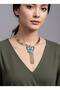 Bohemian Turquoise Stone Tassel Women's Necklace – Ethnic Authentic Design - 4