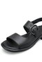 Galivella Black Women's Genuine Leather Strappy Buckle Detailed Daily Comfortable Sole Stylish Sandals - 8