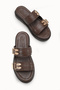 Luna Sola Women's Double Buckle Slippers 00120415 Brown - 6