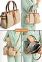 Women's Lock Detailed 3-Compartment Long Strap Hand & Shoulder Bag with New Season Accessories (29X20 cm) - 2