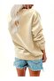 Women's Anatolian Flowers Printed Oversize Crew Neck Sweatshirt - 4