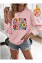 Women's Anatolian Flowers Printed Oversize Crew Neck Sweatshirt - 3
