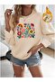 Women's Anatolian Flowers Printed Oversize Crew Neck Sweatshirt