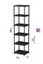 6-Tier Black 40X33 Plastic Bathroom Shelving System, Kitchen Shelf, Pantry, Bookshelf Multi-Purpose Organizer - 4