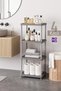 4-Tier Gray 40X33 Plastic Bathroom Shelving System, Kitchen Shelf, Pantry, Bookshelf Multi-Purpose Organizer