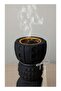 Modern Matte Black Geometric Incense Burner – Triple-Tiered Textured Oud Bakhoor Holder with Decor